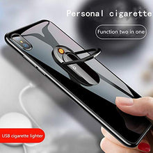 Load image into Gallery viewer, Mobile Phone Holder Lighter Univarsal for All Mobile Phone Ring Buckle Bracket Rechargeable Smoking Smart Lighter
