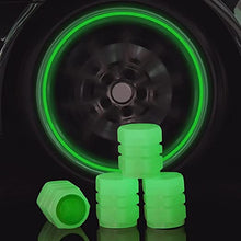 Load image into Gallery viewer, Car/Bike Wheel Tire Rim Air Valve Cap Radium Tyre Air Caps Cover Glow Radium Light Resistant Tire Pressure Caps
